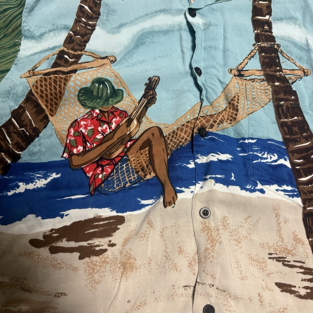 Vintage 1990s USA Wear Loop Collar Beach Hawaiian USA XXL Rayon Shirt Men's - Picture 3 of 8